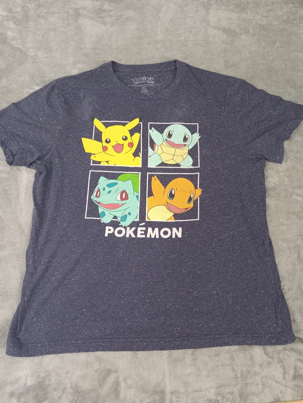 Pokemon Women's Blue Heather Character Graphic Tee Size XL